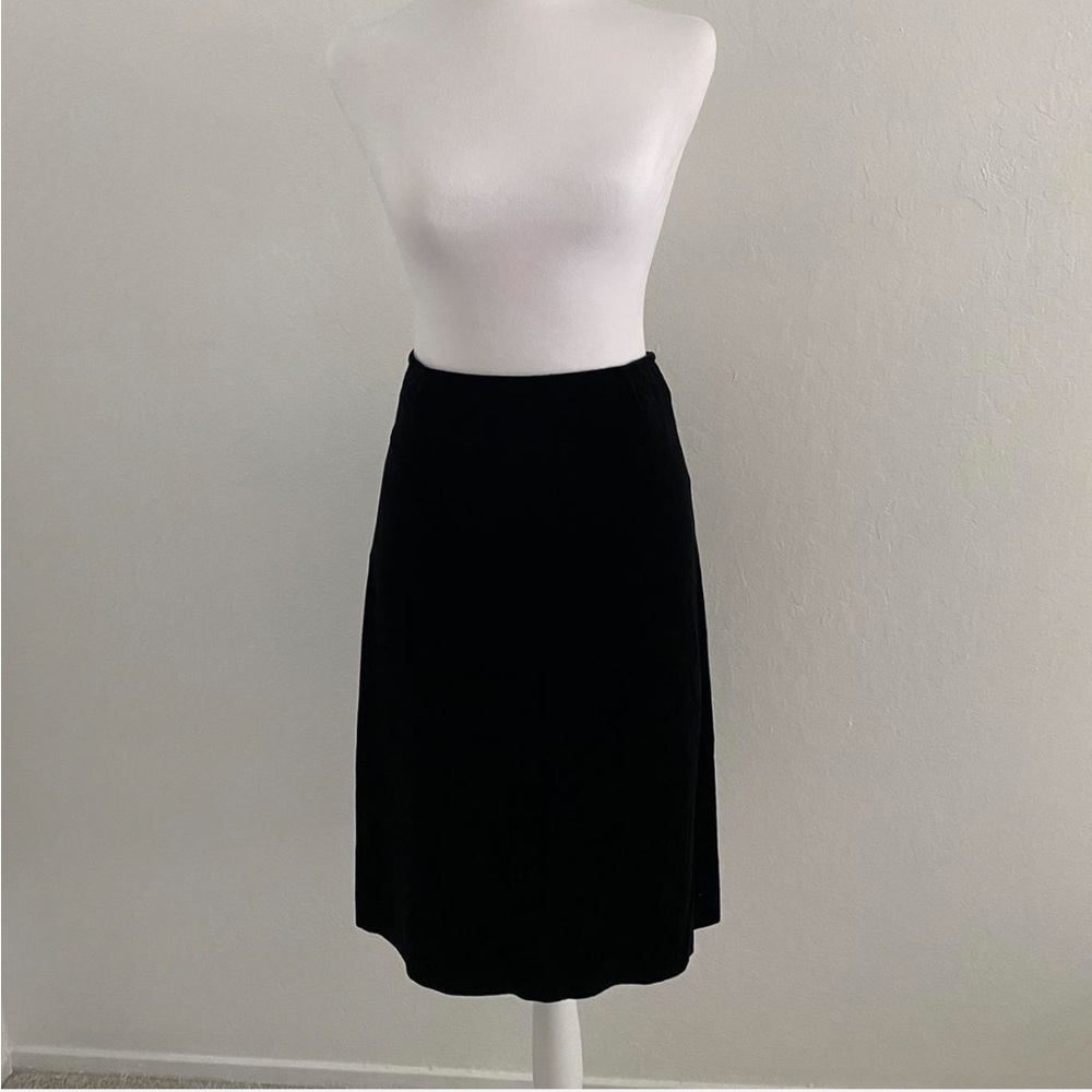 Black Velvet Vintage Midi Women's Skirt Waist 24